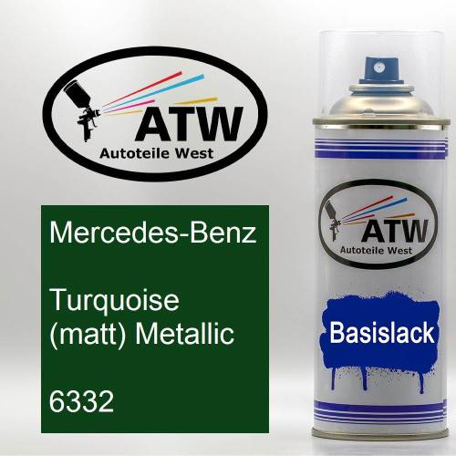 Mercedes-Benz, Turquoise (matt) Metallic, 6332: 400ml Sprühdose, von ATW Autoteile West.